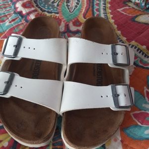 While Birkenstock Sandals